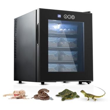 Imagem de GOYOJO Incubadora de ovos de répteis para incubação de ovos de 48 L, grande capacidade para lagartixa, tartaruga, cobra, com faixa de ajuste de temperatura de 10 a 40 °C, preto