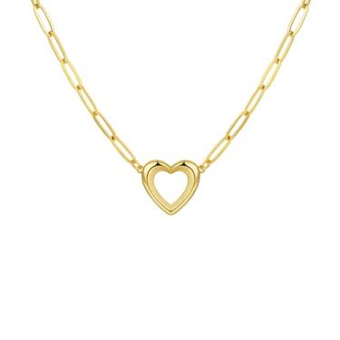 Imagem de Artmiss Colar com pingente de coração prata joia feminina corrente para mulheres (ouro)