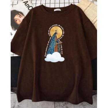 Imagem de Camiseta Nossa Senhora Aparecida Cuida De Mim Aesthetic Unissex - Snek