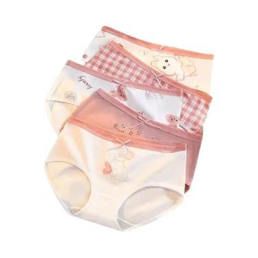 Imagem de Calcinhas De Algodão Para Meninas Jovens 5 Peças Estampa Fofa Baixa Ci