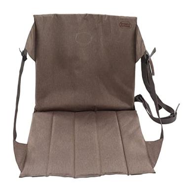 Imagem de Almofada de assento dobrável Almofada para cadeira portátil Cerca triangular traseira malha bolso resistente ao desgaste acampamento ao ar livre caminhada pesca cor cáqui 45 x 44