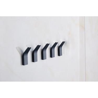 Imagem de Conjunto de ganchos de parede para toalhas, roupas e bolsas, suporte para toalhas, cabide adesivo para roupas.(5,Branco)