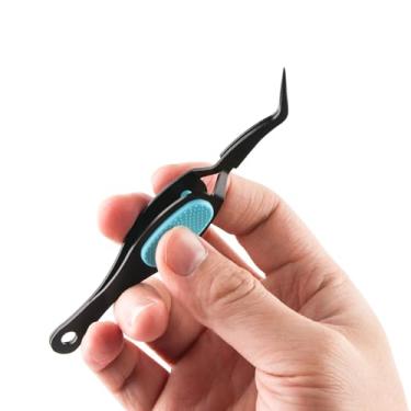 Imagem de Pinças para artesanato de aderência reversa; Pinças de ponta fina curvada/reta de aço inoxidável para artesanato DIY e pequenos enfeites