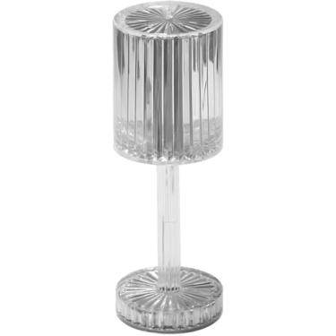 Imagem de Luminária LED Abajur Acrílico Transparente Recarregável 24cm x 8.5cm USB 2000mAh Dimmer Touch