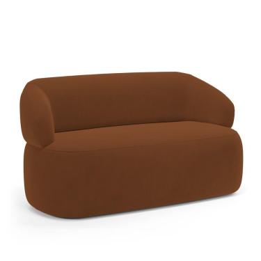 Imagem de Sofá Orgânico 03 Lugares Living Glee 170cm Veludo Terracota - Desk Design