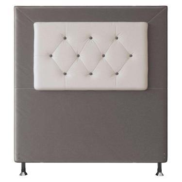 Imagem de Cabeceira Solteiro 0,90m Havana Suede Branco Cinza