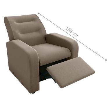 Imagem de Poltrona Decorativa Reclinável Cecilia Veludo Light Cappuccino