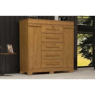 Imagem de Cômoda De Quarto 2 Portas E 5 Gavetas Diana Cinamomo - Acp