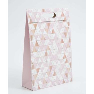 Imagem de Embalagem Presente Sacola Estampa Geométrica Marisa-16255, UN, Rosa