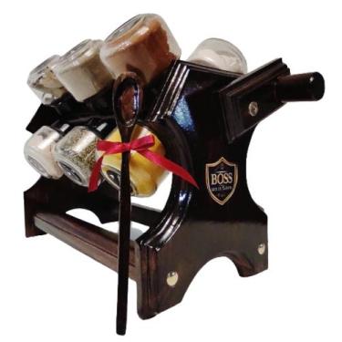 Imagem de Porta Tempero Giratório em Madeira 6 Diferentes Cores - Boss Arte em M