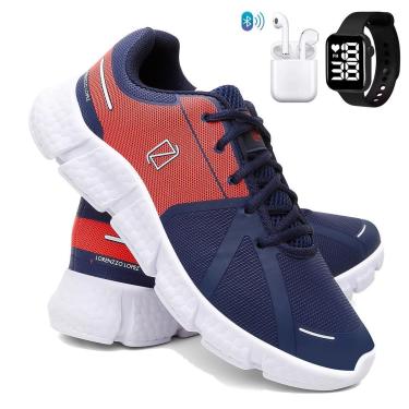 Imagem de Tênis Masculino Esporte Super Leve Para Caminhada Corrida e Treino com Relógio e fone-Masculino