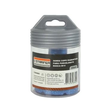 Imagem de Serra Copo Diamantada 64mm Para Porcelanato Ceramica e Marmore Encaixe Rosca M14 Para Esmerilhadeira Corte Seco ou Umido