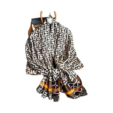 Imagem de Lenço De Seda Luxuoso Feminino 180x90CM Estampa Fashion Xale Longo Pro