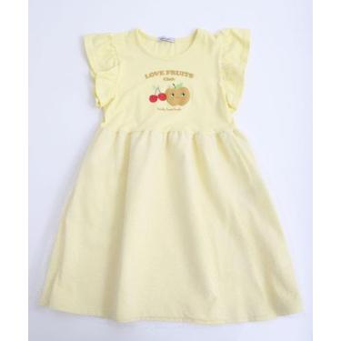 Imagem de Vestido Infantil Frutas Tule Babado Marisa Tam 1 a 3 A-72164, Amarelo,