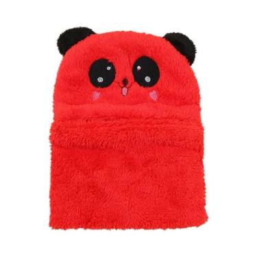 Imagem de Balaclava Infantil De Inverno Em Veludo Coral Com Desenho De Coelho, C