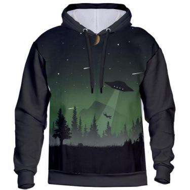 Imagem de Blusa de Frio Moletom Masculino Feminino Alien 3D HD ET Com Capuz Flan