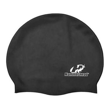 Imagem de Touca Para Natação Hammerhead Em Silicone Extra Grande XL, Preto