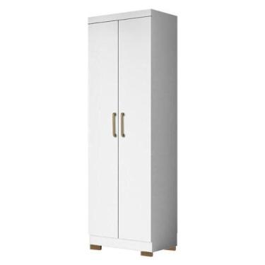 Imagem de Armário Multiuso 2 Portas 2000191 Branco Tx Com Pés Bronze - Aramóveis