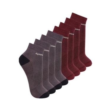 Imagem de Kit com 8 Pares de Meias Cano Curto Speedo 8034 Colorido, Vinho, 39-44