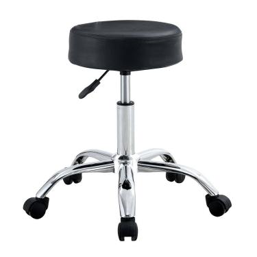 Imagem de Cadeira Giratória Mocho Conthey PU Base Cromada Altura Ajustável Preta