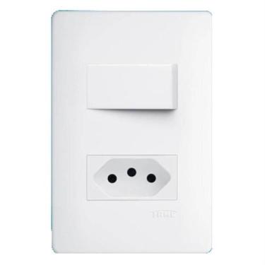 Imagem de Interruptor Simples + Tomada 2p+t 10a 250 Volts Distanciados Habitat 2