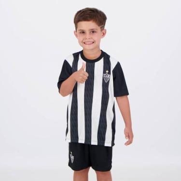 Imagem de Kit Atlético Mineiro Mini Craque Infantil Preto e Branco - Braziline, 