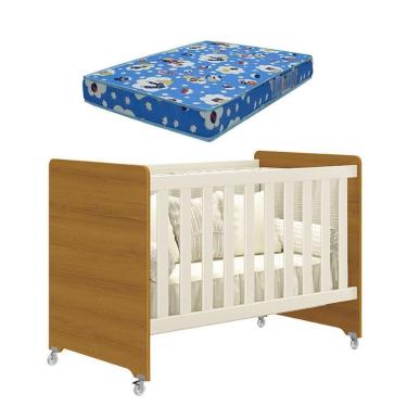 Imagem de Berço Americano Evolution 4 em 1 Areia Acetinado Savana com Colchão Ortobom- Reller