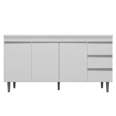 Imagem de Balcão de Cozinha Andréia com Tampo 160 cm Branco – AJL