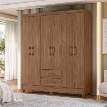 Imagem de Guarda Roupa Casal Ambiente Panamá 6 Portas Carvalho - Moval