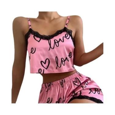 Imagem de Conjunto de Pijama Feminino Sexy 2 Peças - Camisola, Regata e Shorts, 