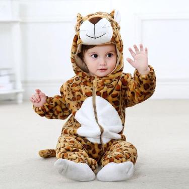 Imagem de Macacão Pijama Infantil de Bebê Frio Inverno Fantasia Urso Ursinho Tig