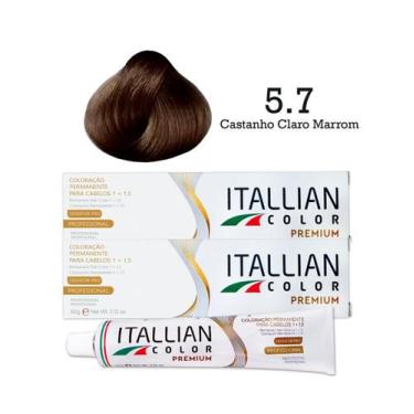 Imagem de 2 Unidades Coloração Itallian Color 5.7 Castanho Claro Marrom - Italli