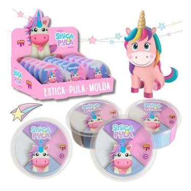 Imagem de Massinha Estica e Pula Unicórnio 20g  Doce Brinquedo  Slime Infantil D