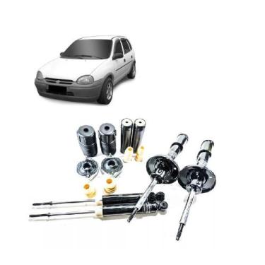 Imagem de 04 Amortecedores + 04 Kits Batente Corsa Hatch 1996 Até 2001 SUPER 1,0