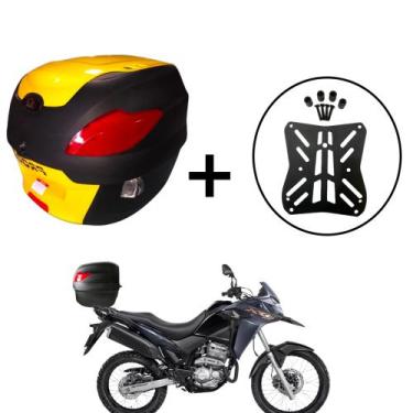 Imagem de Baú Bauleto 41 Litros Awa Pross + Bagageiro XRE 300 2010+, Amarelo