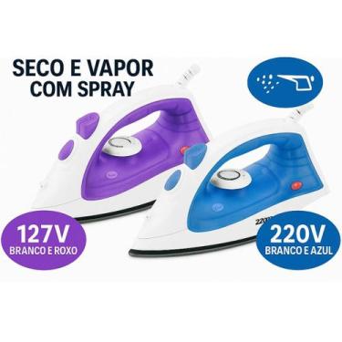 Imagem de Ferro de Passar Roupa Seco e a Função a Vapor e Spray Moderno Acompanh