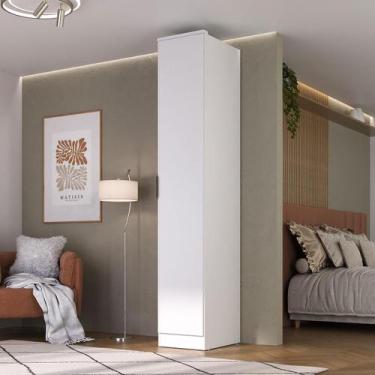 Imagem de Guarda Roupa Modular 41cm 1 Porta e Nichos 100% MDF - Mambel Q, Branco