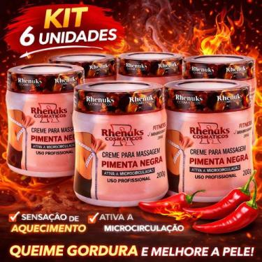 Imagem de Kit Gel Pimenta Negra Rhenuks 200g Massagem Ativa Microcirculacao e Aj