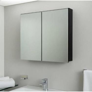 Imagem de Armário Aéreo 70cm MDF Banheiro Com Espelho Montado SEM FUNDO - VALE D