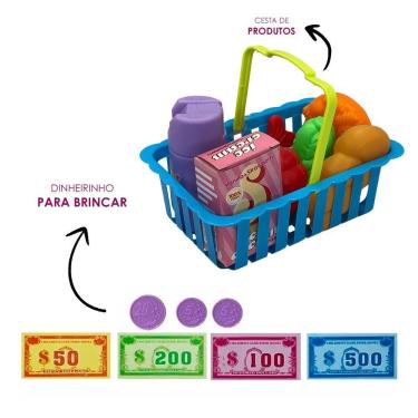 Imagem de Caixa Registradora Infantil com Luz e Som com Cesta de Produtos e Scanner Educativo Toys & Toys