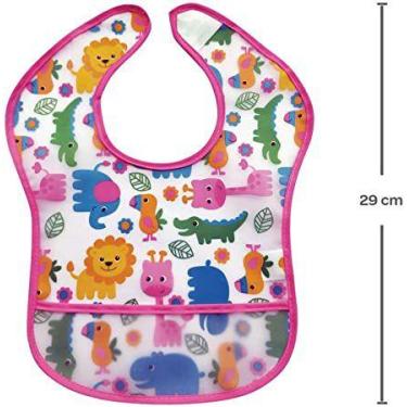 Imagem de Babador Com Bolso Safari Impermeável Buba 3m+, Rosa