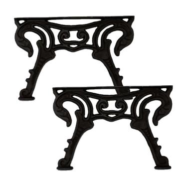Imagem de Par Pé de Mesa Base Tamanduá Ferro Fundido 54x37cm para Tampo MDF Vidro Madeira Mármore Fundição São Cristóvão