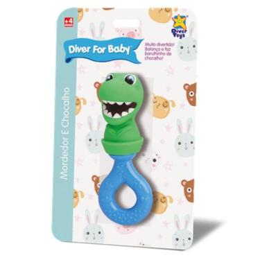 Imagem de Mordedor e Chocalho de Bebê - Diver For Baby - Dino - Divertoys