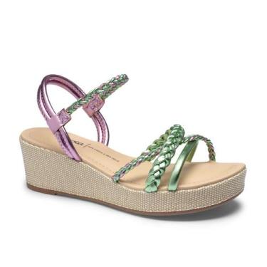 Imagem de Sandália Feminina Anabela Dakota Flatform Metalizada Y6003, Metal verd