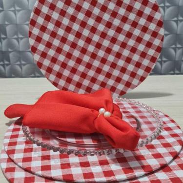 Imagem de Kit 6 sousplat Jogo americano Estampado completo (base, guardanapo e a
