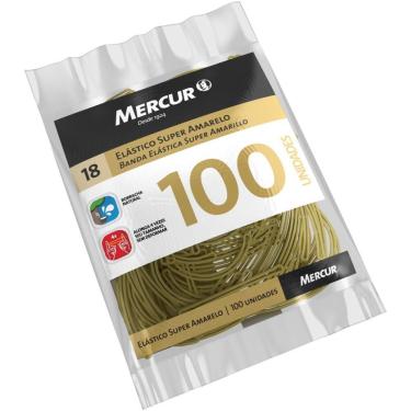 Imagem de Elástico Mercur N.18 Super de Borracha Natural Pacote com 100 Peças 50g Amarelo