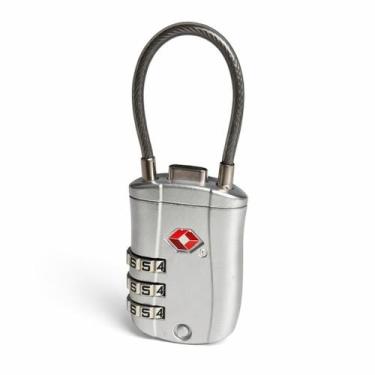 Imagem de Cadeado TSA Compacto com Cabo de Aço para Uso em Viagens - Star produt