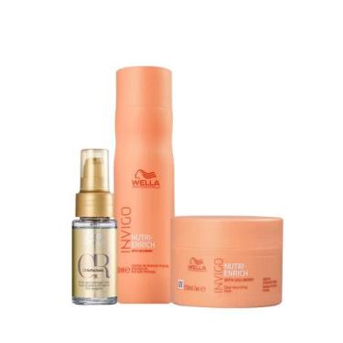 Imagem de Kit Wella Invigo Nutri-enrich Shamp 250ml+más 150ml+óleo30ml