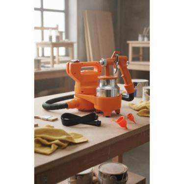 Imagem de Pistola Pintura Elétrica 450W Alumínio Laranja Profissional - Congratu