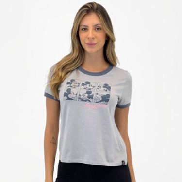 Imagem de Camiseta Malwee T-Shirt Mickey/Minnie Manga Curta Feminina, GG, Cinza